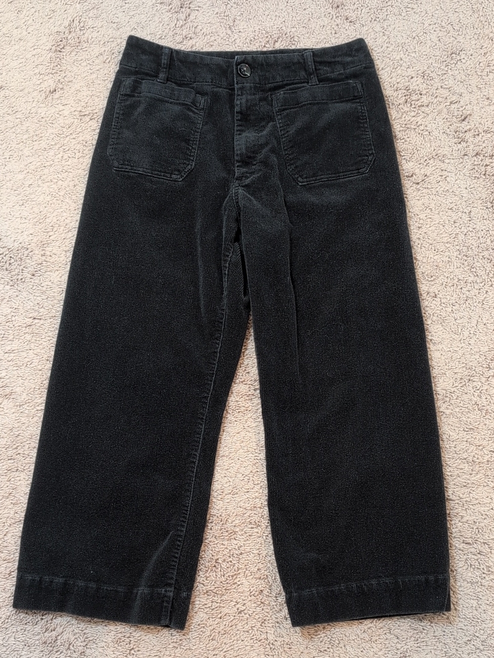 Quince Black Corduroy Wide-Leg Pants